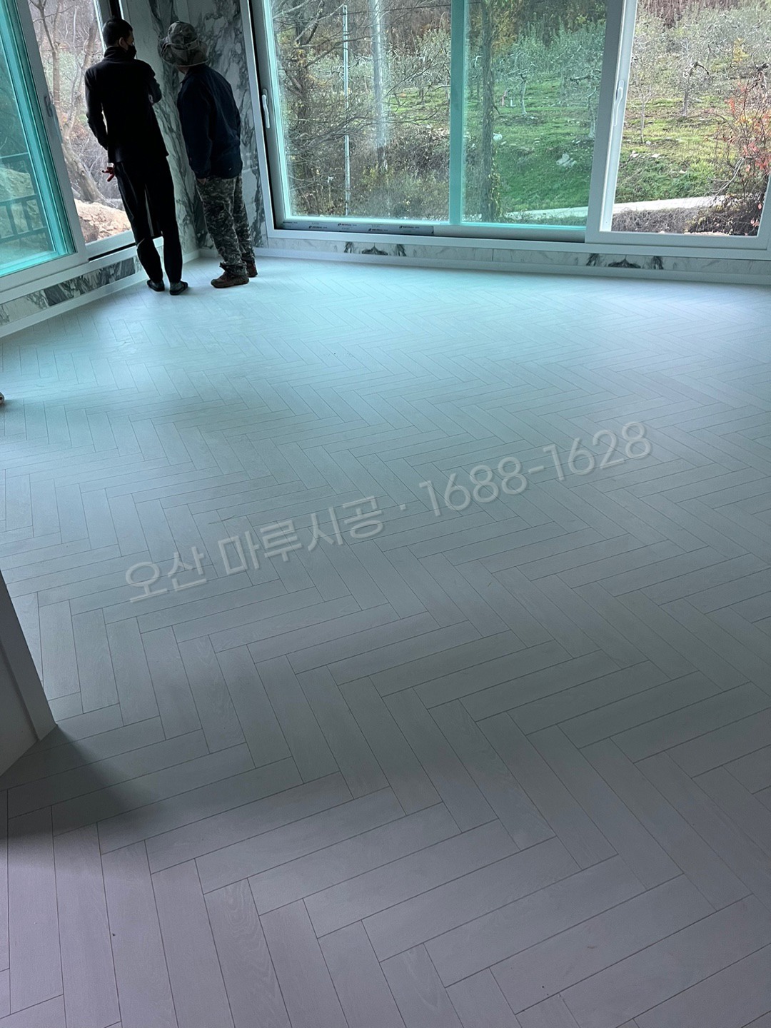 오산 고현동 헤링본 동화 나투스진 헤링본 화이트 바닥공사 마루시공업체 시공 후